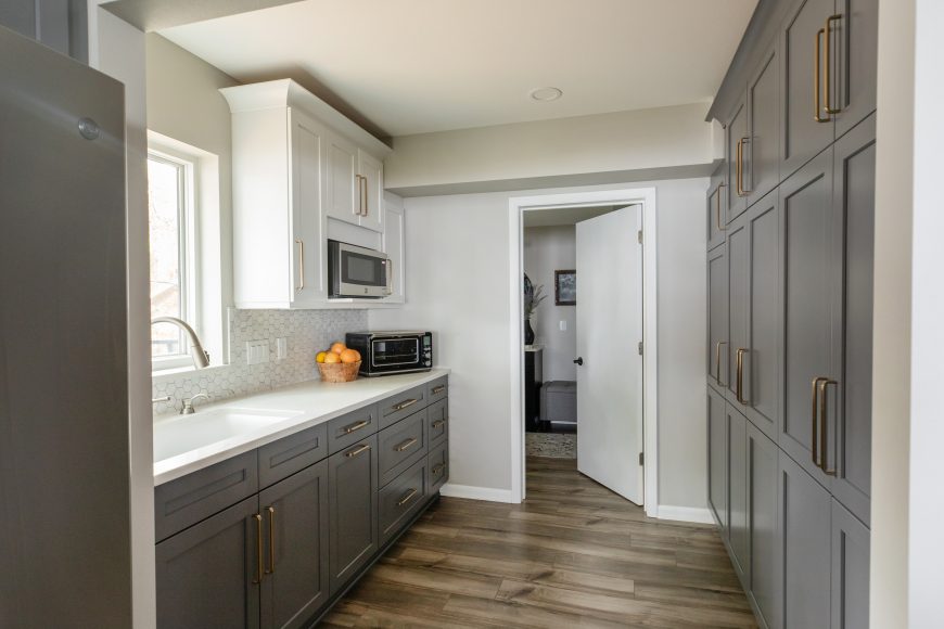 The butler’s pantry added needed storage as well as a place to hide everyday kitchen messes from the open-concept kitchen.