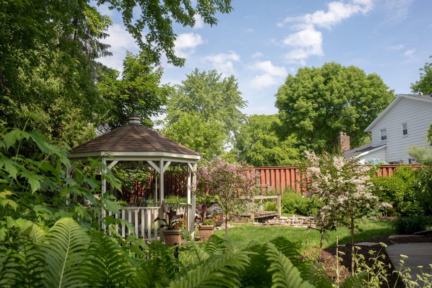 Vaughan ordered a wood gazebo kit from a Amish company out of Pennsylvania and she and a friend assembled it together in one afternoon. “That was a great deal of fun!” she says.